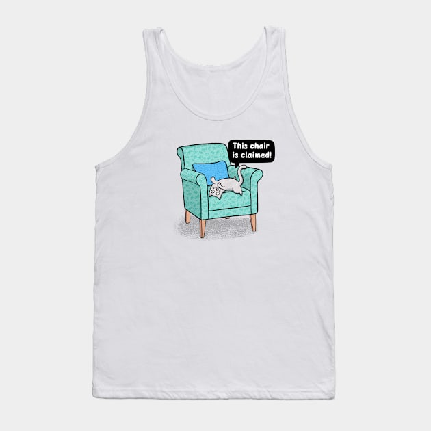 Cat on a Chair Tank Top by Drawn to Cats